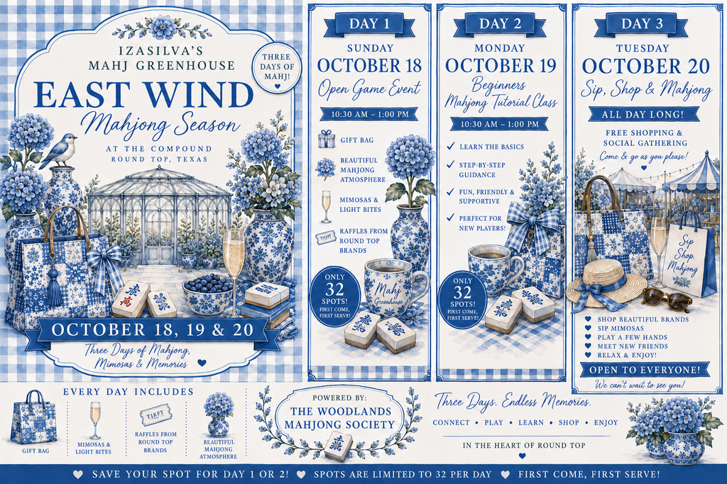 East Wind Season -Beginner's Tutorial Day -October 19th-Powered by The Woodlands Mahjong Society