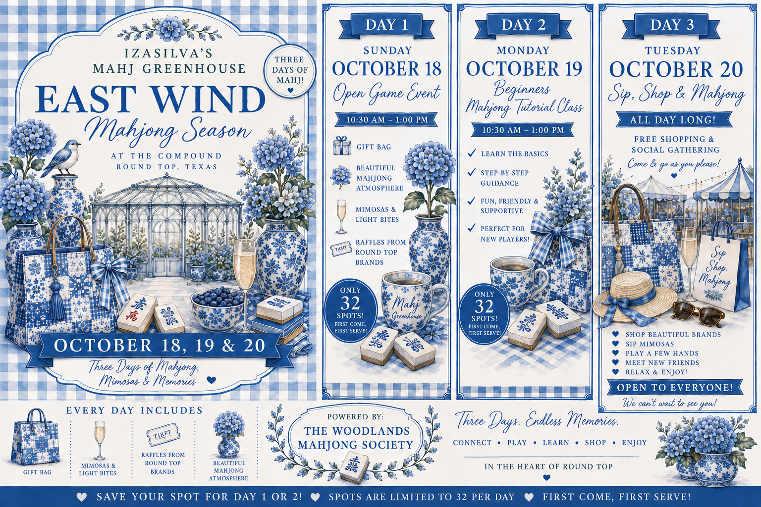East Wind Season -Beginner's Tutorial Day -October 19th-Powered by The Woodlands Mahjong Society