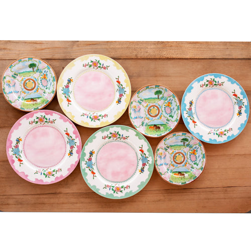 set of porcelain plates exclusively illustrated by Lauren Clyburn to Iza Silva 
