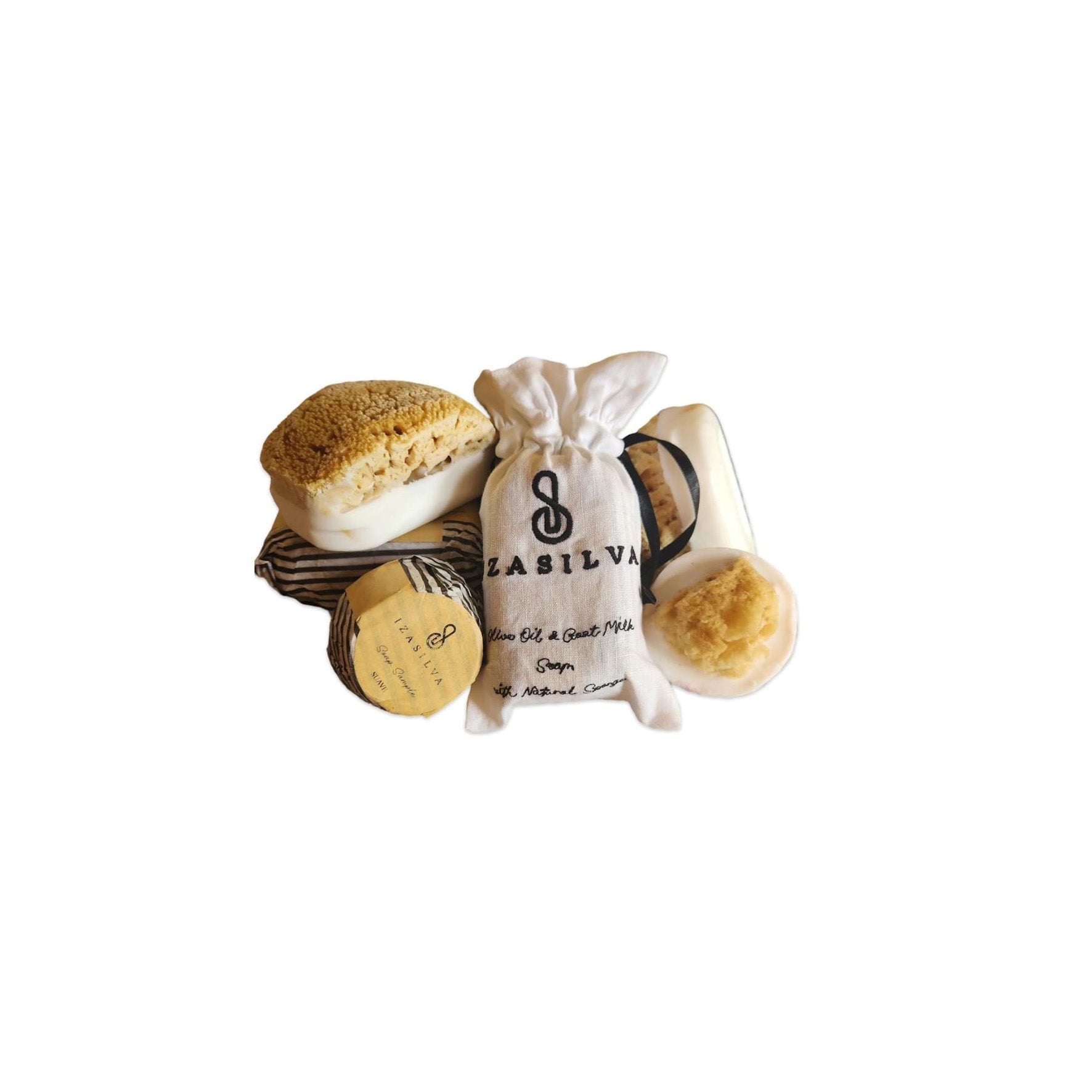 Iza Silva -Natural Sponge Soap- Olive oil and Goat Milk