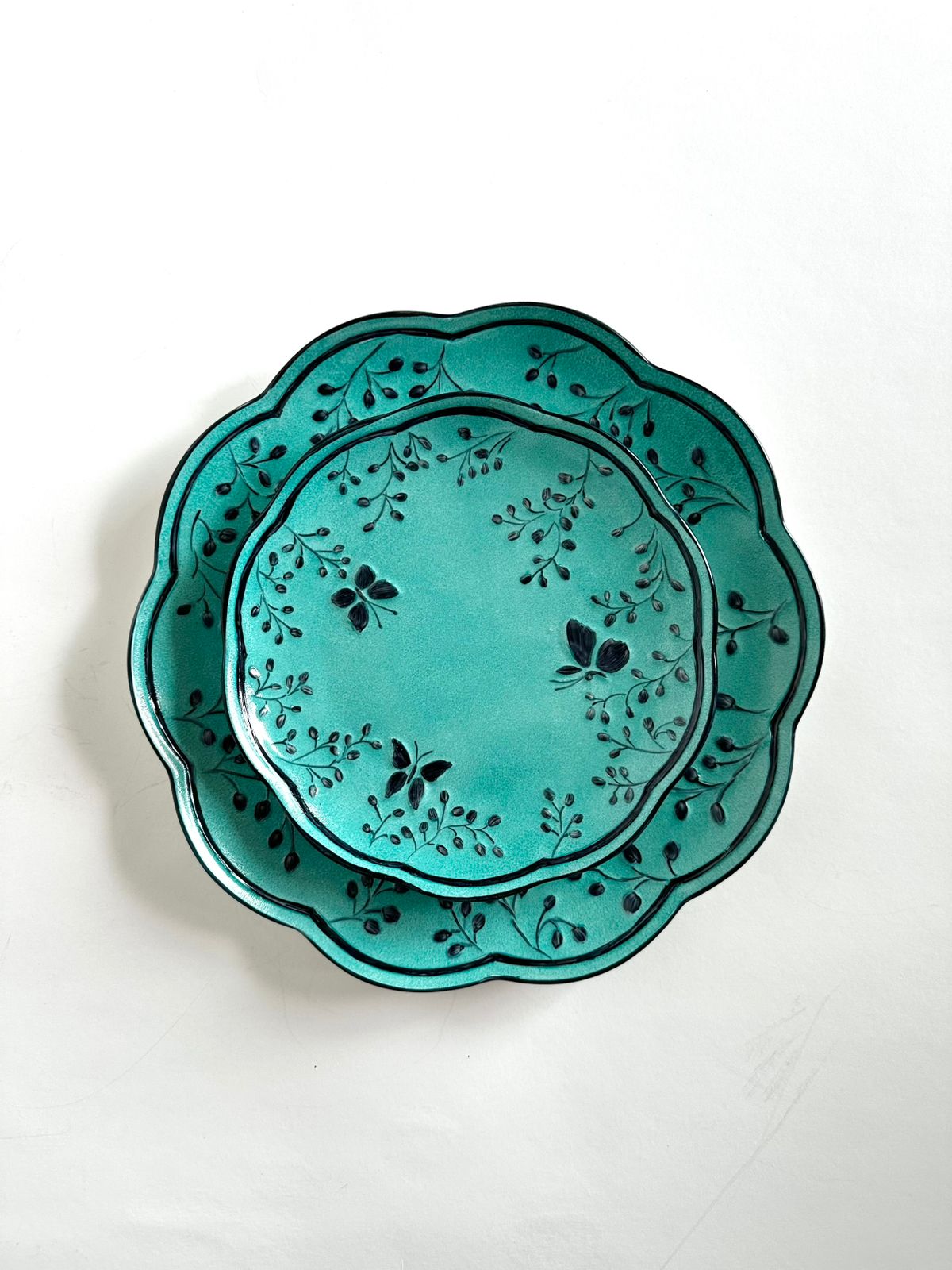 Hand Painted Porcelain Plates -Florentine Collection -Dessert Plates