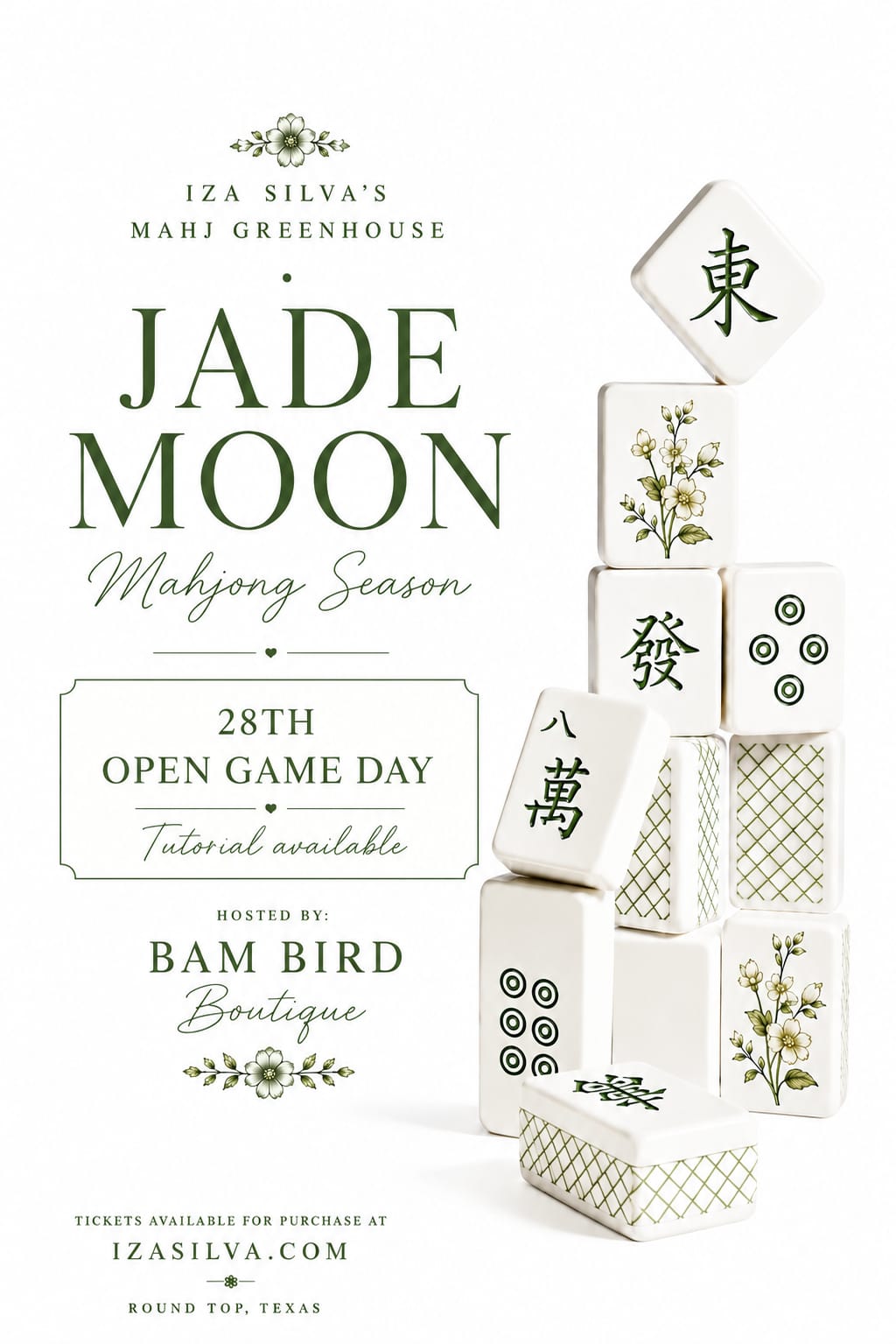 Jade Moon Season-Open Day Game (tutorial Available)-October 28th-Powered by Bam Bird Boutique