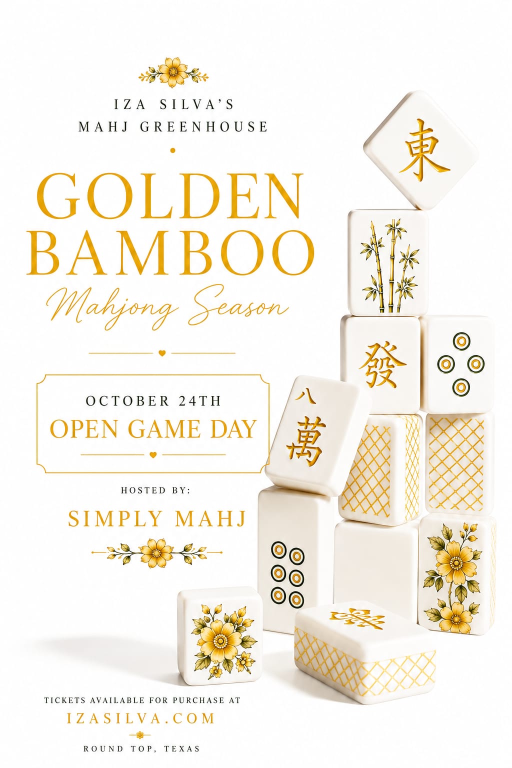 Golden Bamboo-Open Game Day -October 24th- Powered by Simply Mahjong